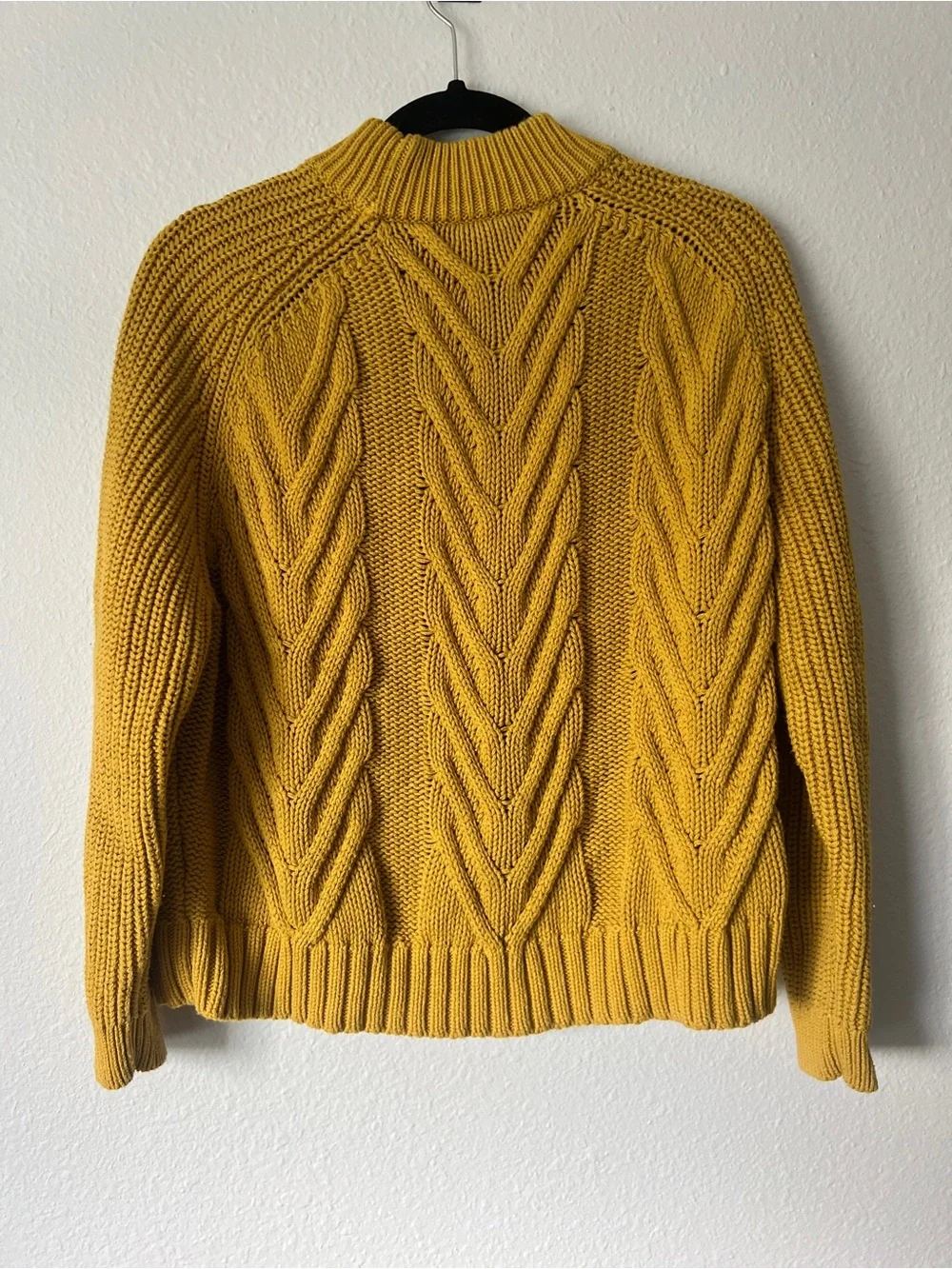 J.Crew Long Cotton Cable Knit Mock Neck Sweater